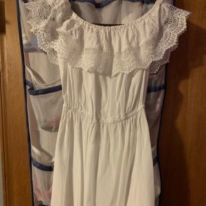 White off the shoulder lace dress